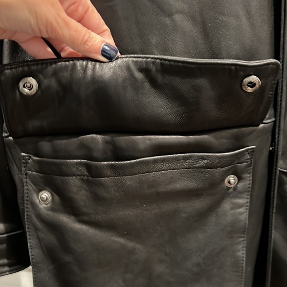 marc New York Andrew Marc black leather heavy men’s coat size medium - Picture 7 of 16